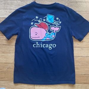 NWT Vineyard Vines Boys Chicago Short Sleeve Pocket Whale T-Shirt in Navy(Sz 7)